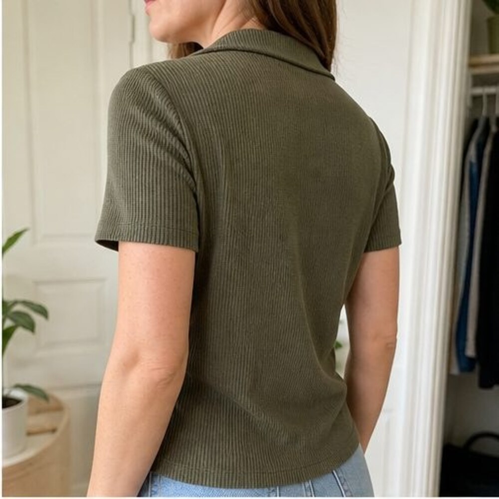 Olive Ruffle Blouse - Picture 3 of 6
